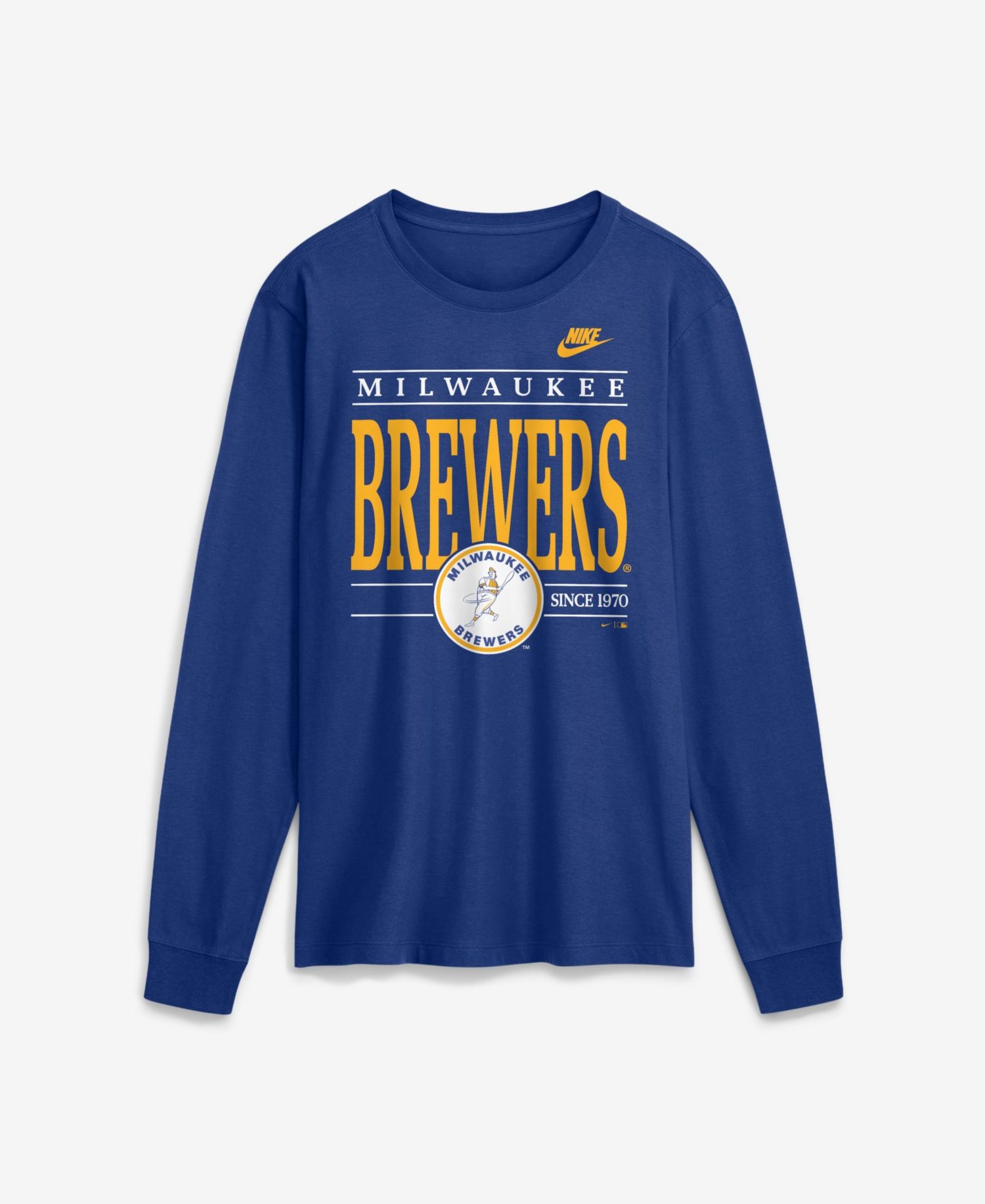 Men's Royal Milwaukee Brewers Cooperstown Graphic Long Sleeve T-Shirt