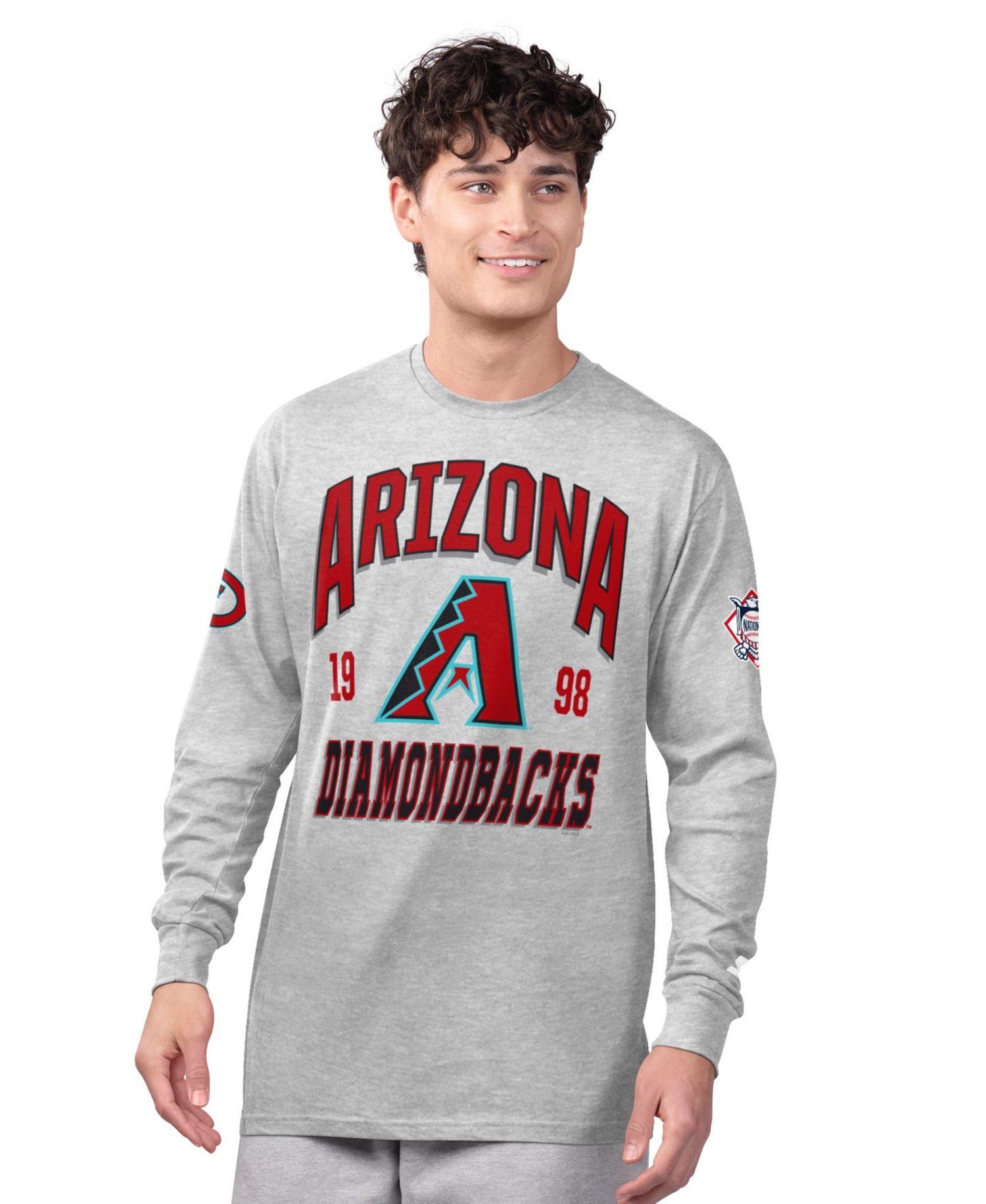 Men's Heather Gray/Red Arizona Diamondbacks Two-Pack Long Sleeve & Short Sleeve T-Shirt Set