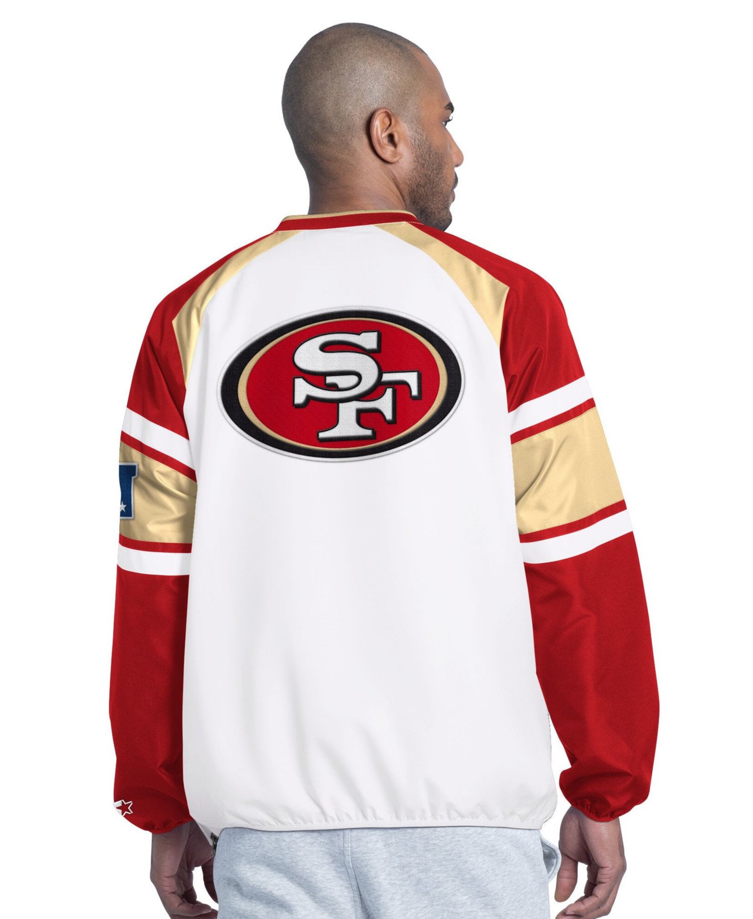 Men's White San Francisco 49ers Infield Play Raglan Pullover Jacket