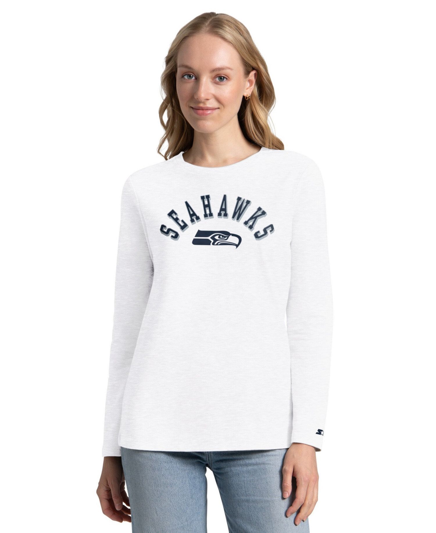 Women's College Navy/Ash Seattle Seahawks Short Sleeve & Long Sleeve T-Shirt Combo Pack