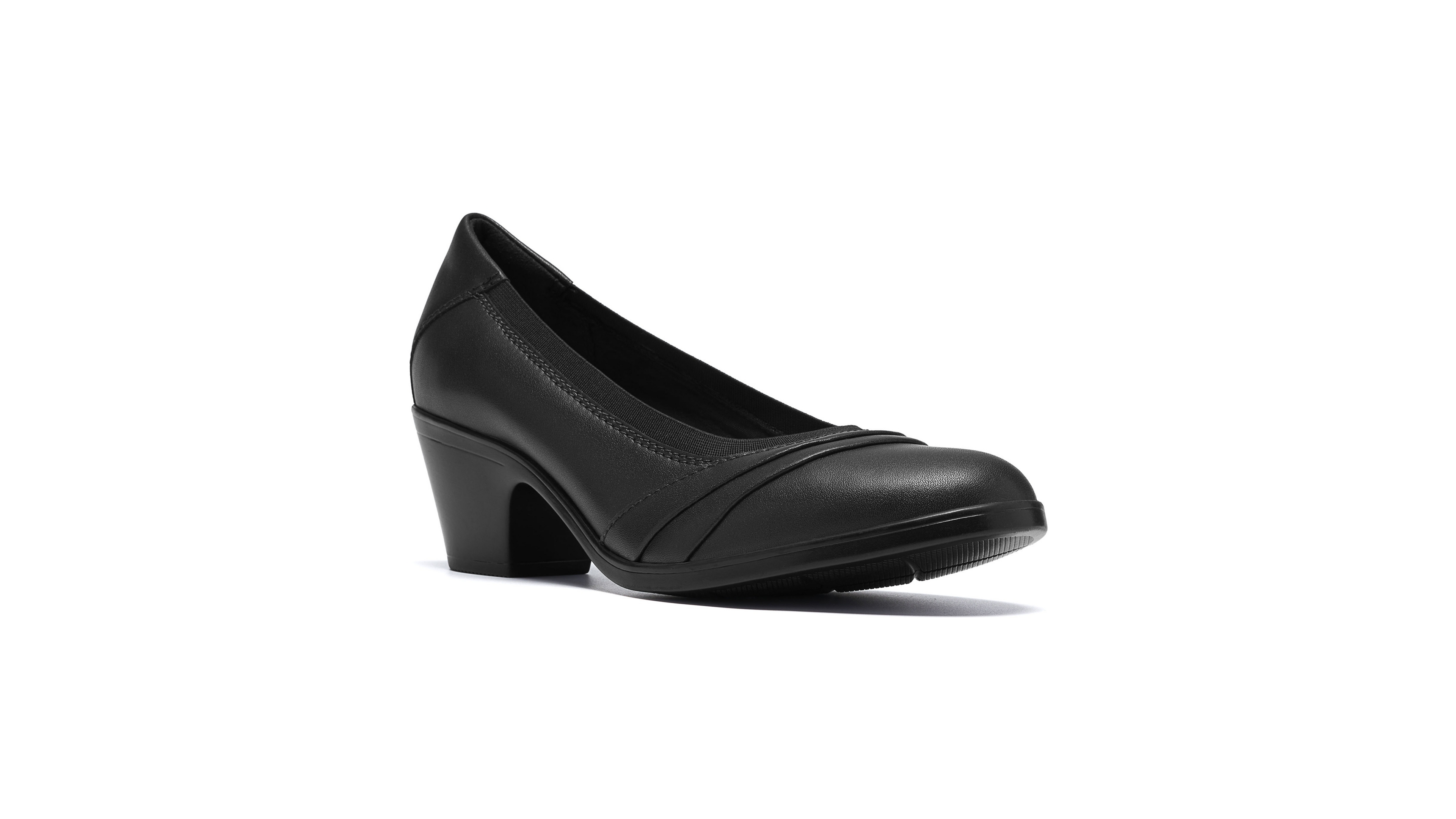 Clarks Women's Emily 2 Gracie Block Heel Round Toe Leather Pumps