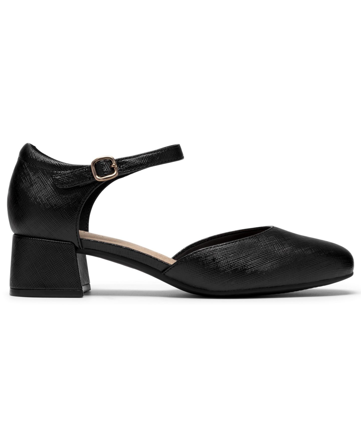 Женские туфли Clarks Iridessa Block Heel Ankle Strap Pumps, цвет: Чёрный — фото 2