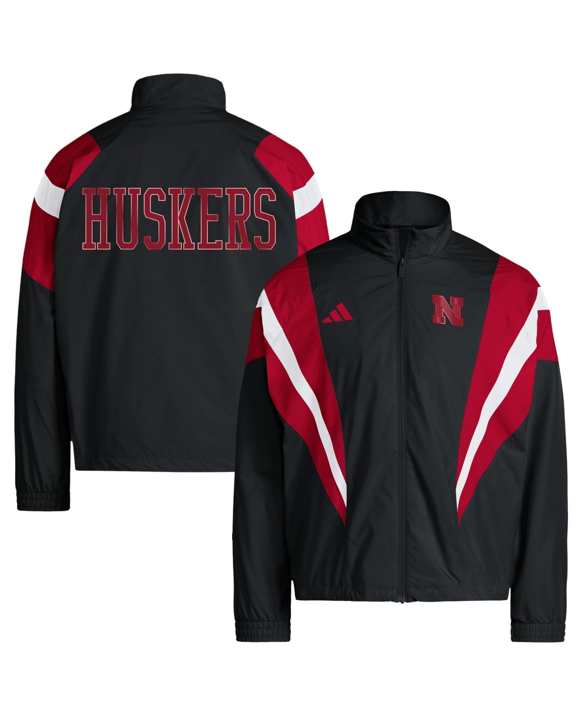 adidas Men's Nebraska Huskers Our Red Burns Brighter Mock Neck Raglan Track Jacket