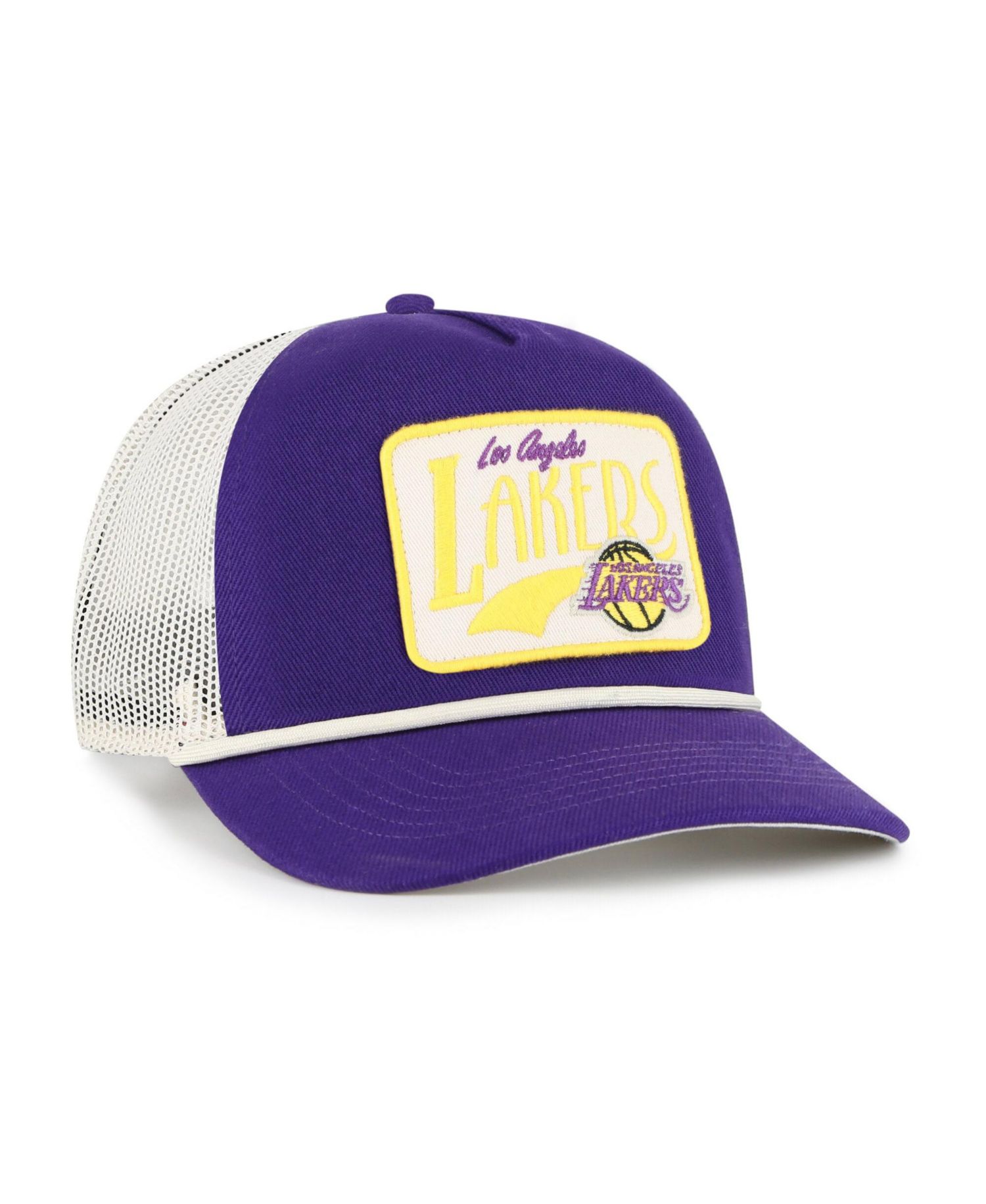 Men's '47 Purple Los Angeles Lakers Emmett Heavy Twill Trucker Hitch Adjustable Hat