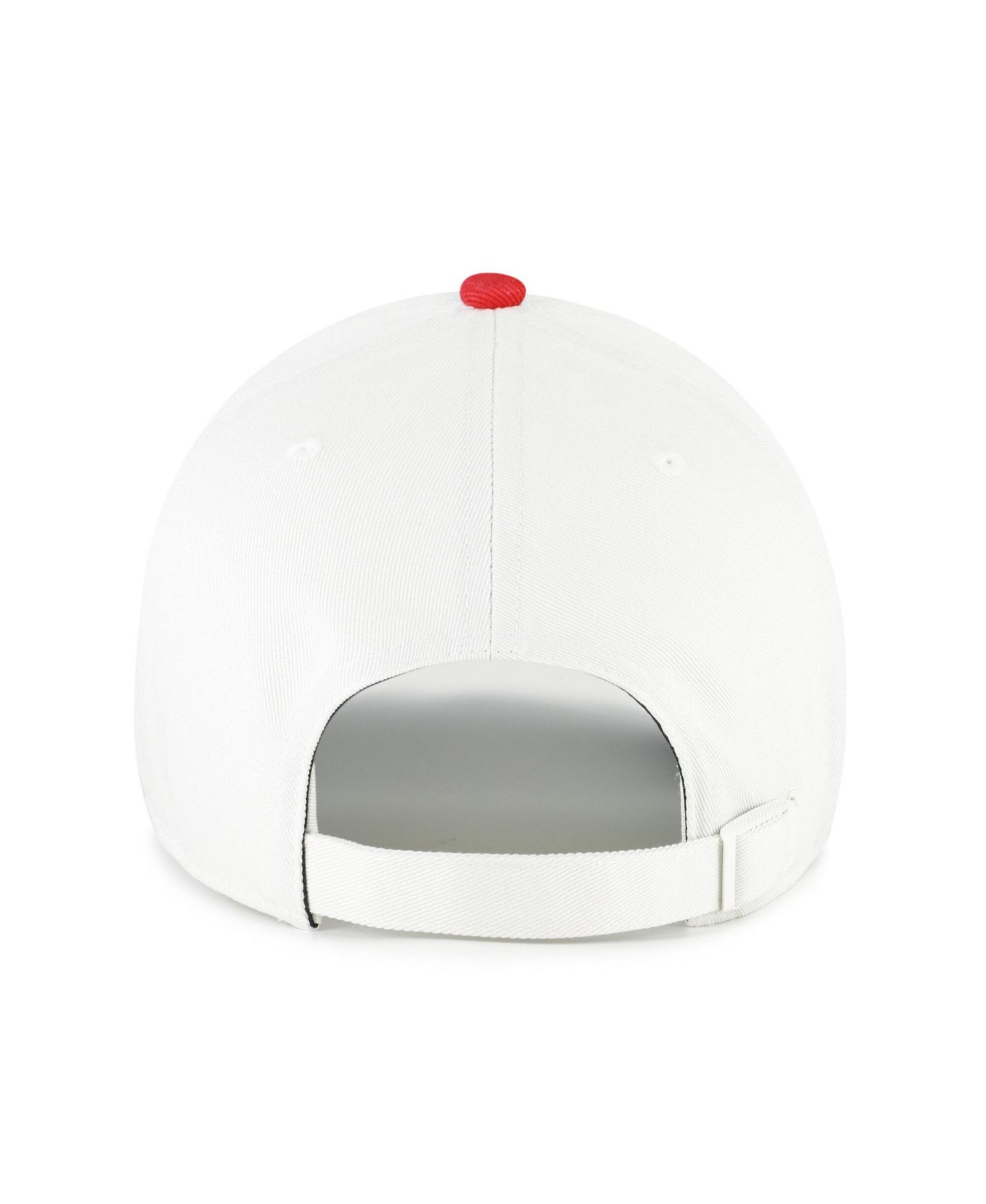Men's '47 White/Red Wisconsin Badgers Contemporary Basics Two Tone Clean Up Adjustable Hat