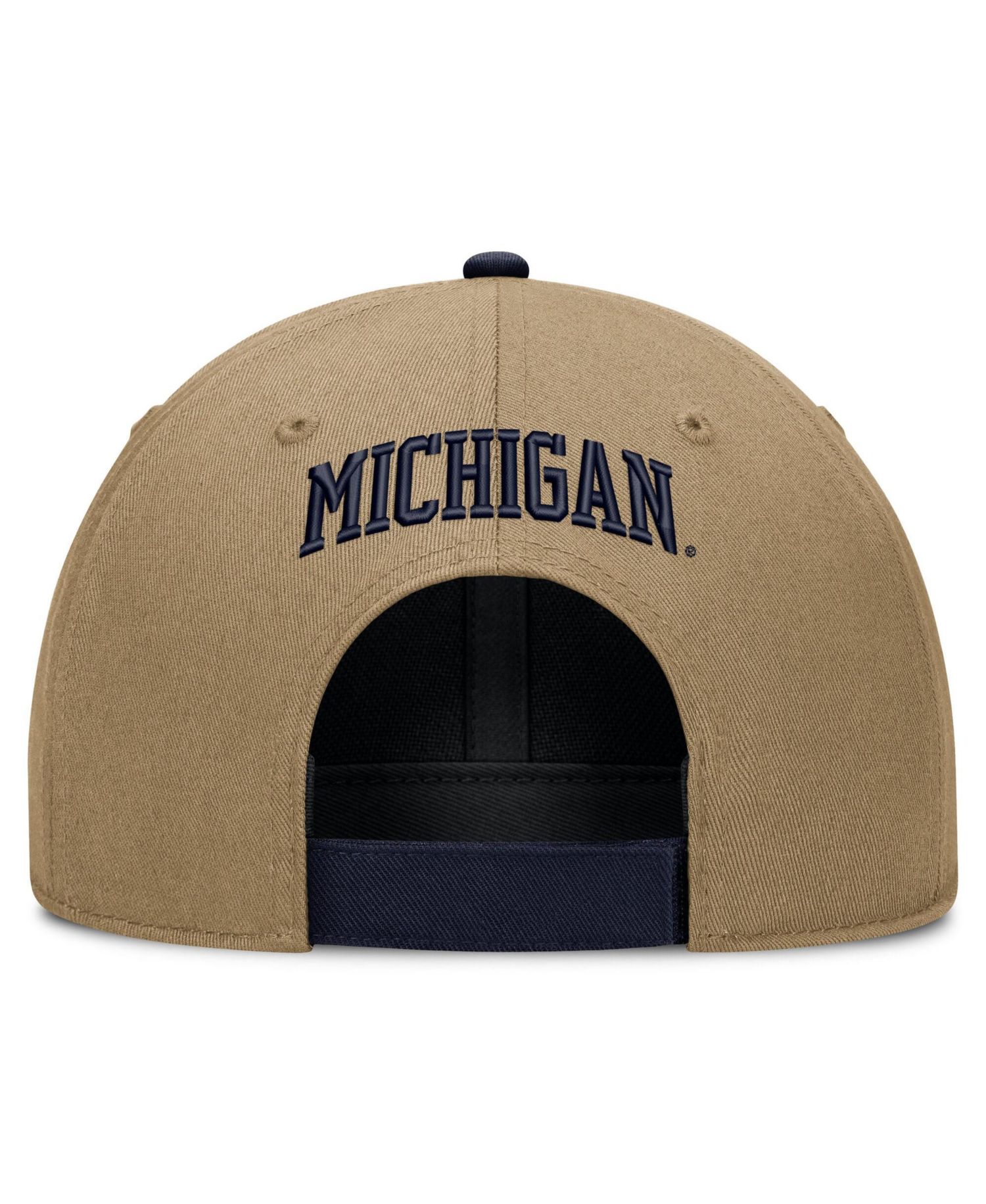 Men's and Women's Beige/Navy Michigan Wolverines Primetime Rise Dri-FIT Adjustable Hat