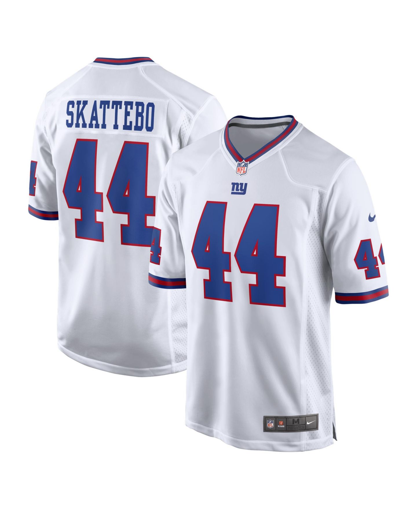 Мужской топ Nike Cam Skattebo White New York Giants Alternate Vintage White Game Jersey — фото 1