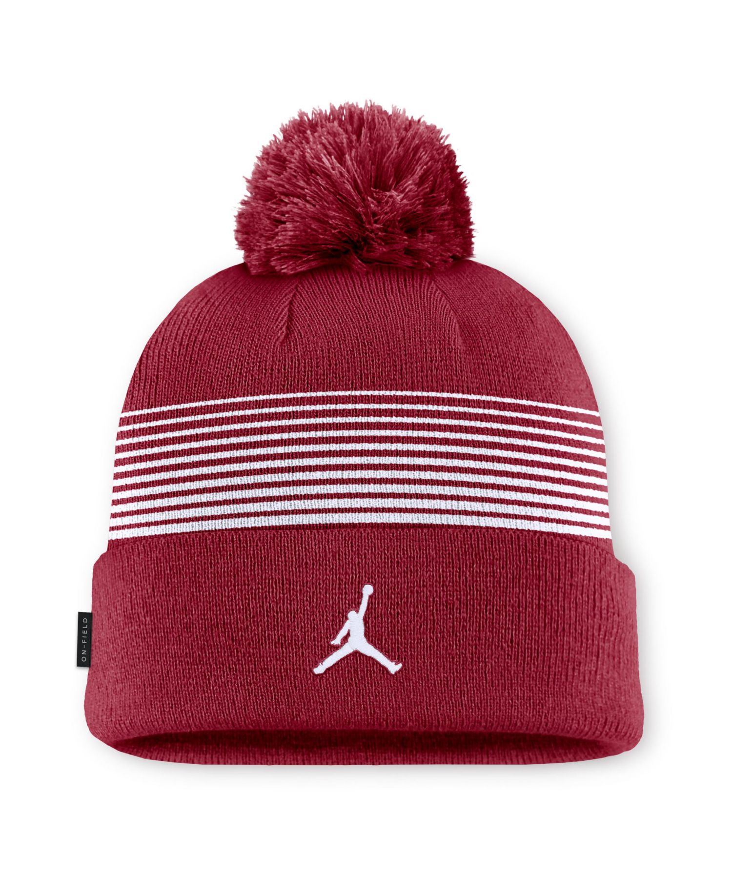 Men's and Women's Crimson Oklahoma Sooners 2026 On-Field Cuffed Knit Hat with Pom