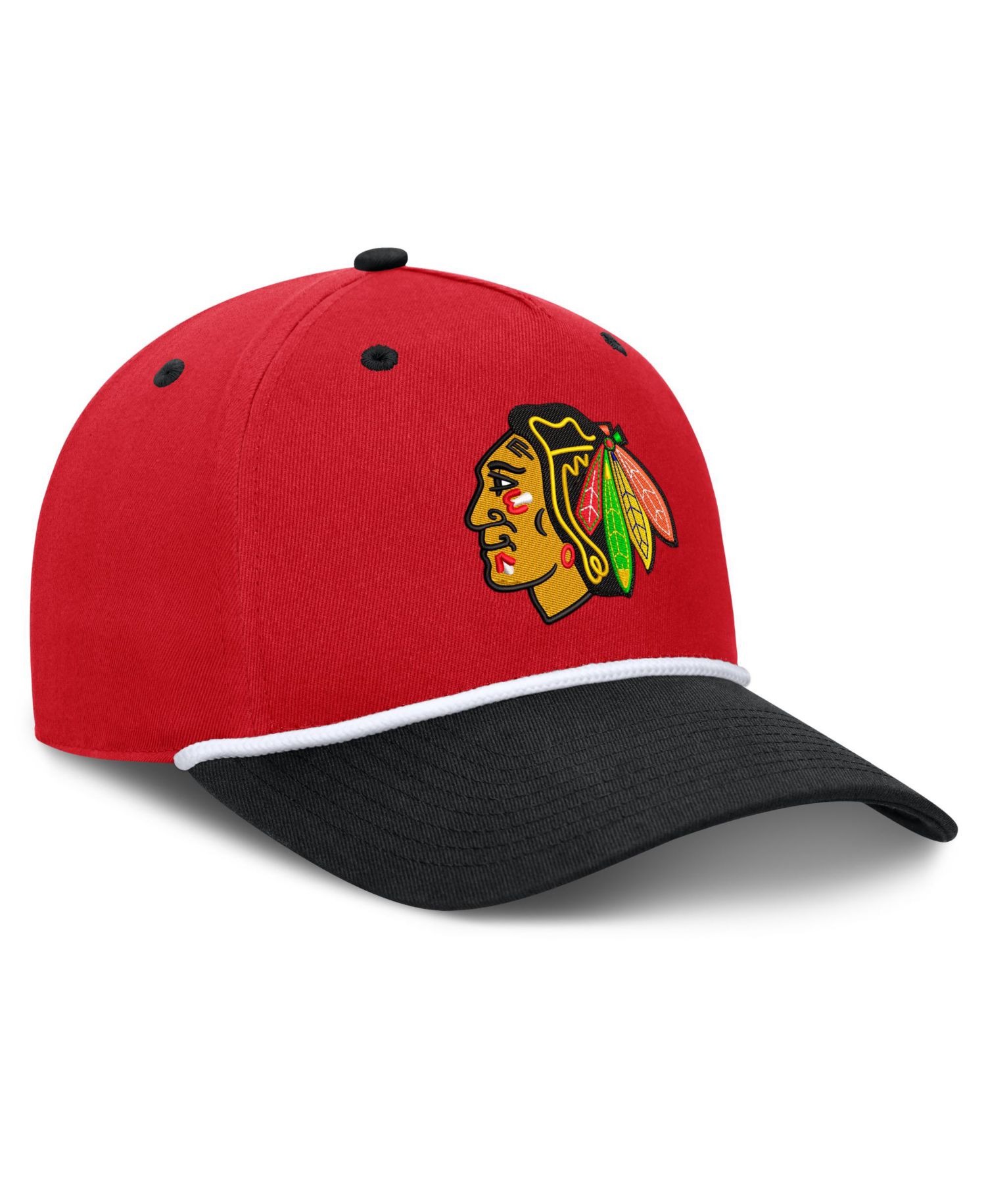 Men's Red/Black Chicago Blackhawks Fundamental Power Play A-Frame Adjustable Hat