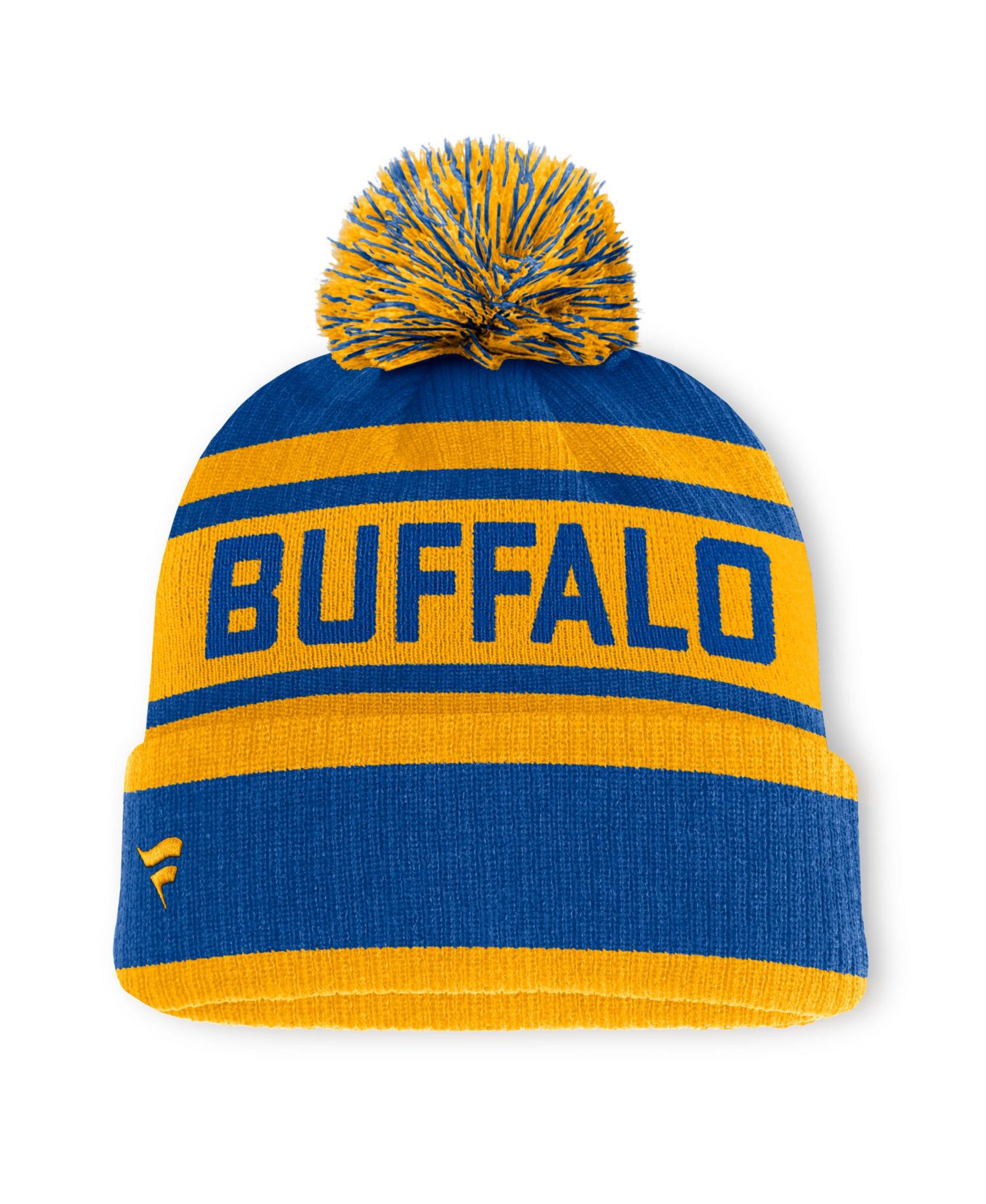 Men's Royal/Gold Buffalo Sabres Fundamental Cuffed Knit Hat with Pom