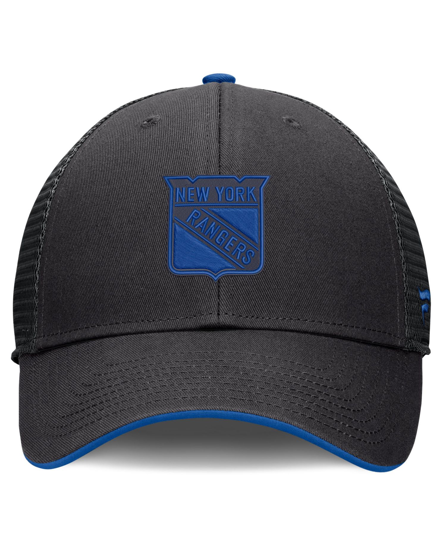 Men's Black New York Rangers Fundamental Limits Trucker Adjustable Hat