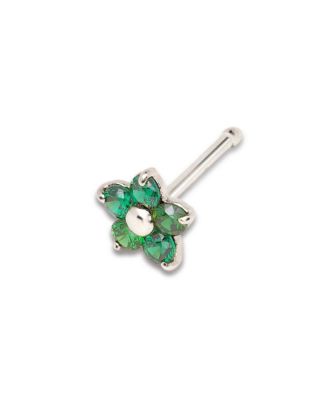 Cubic Zirconia 14K Solid Gold 3mm Flower Nose Stud