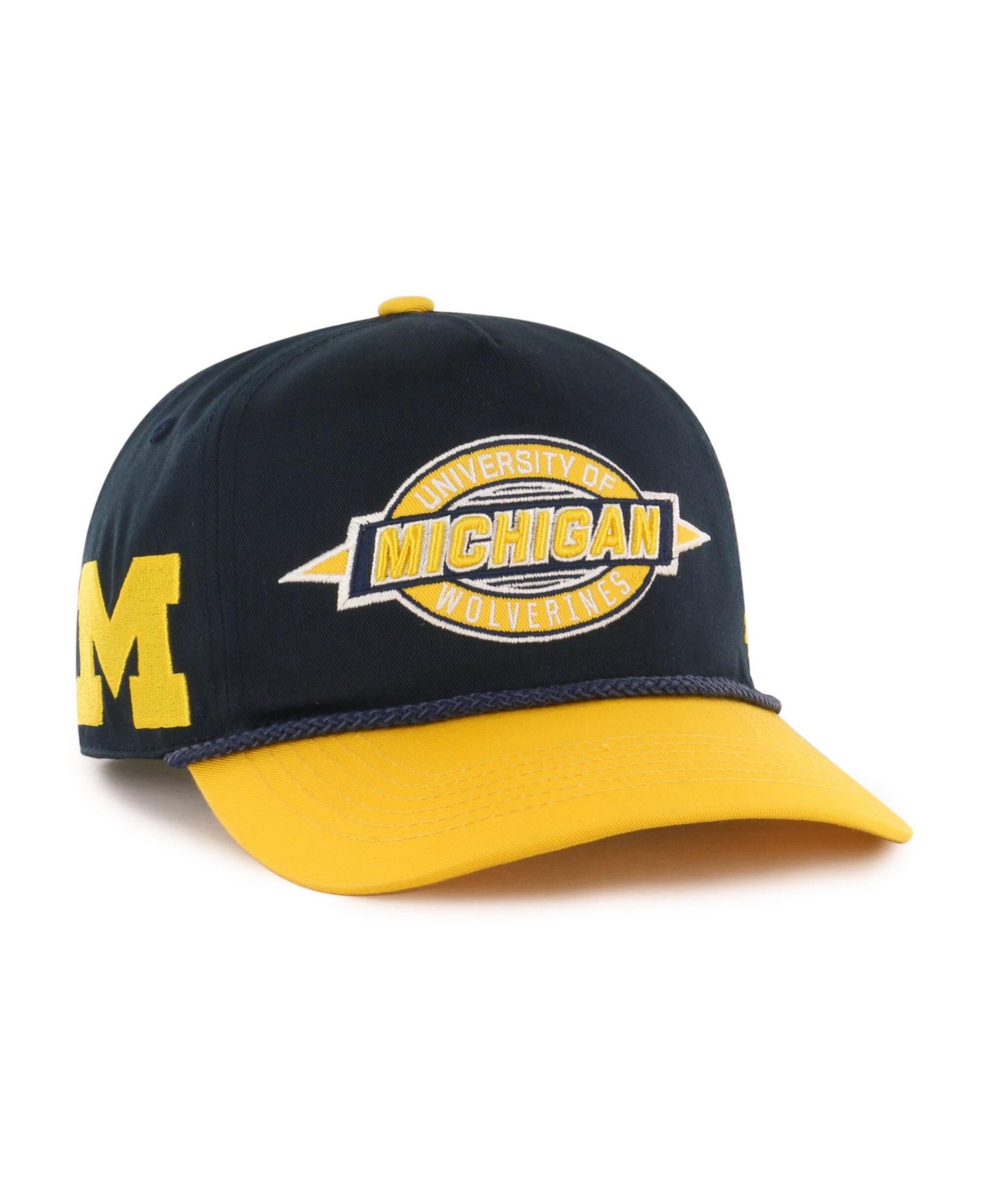 Big Boys and Girls '47 Navy Michigan Wolverines Frame Out Hitch Rope Adjustable Hat