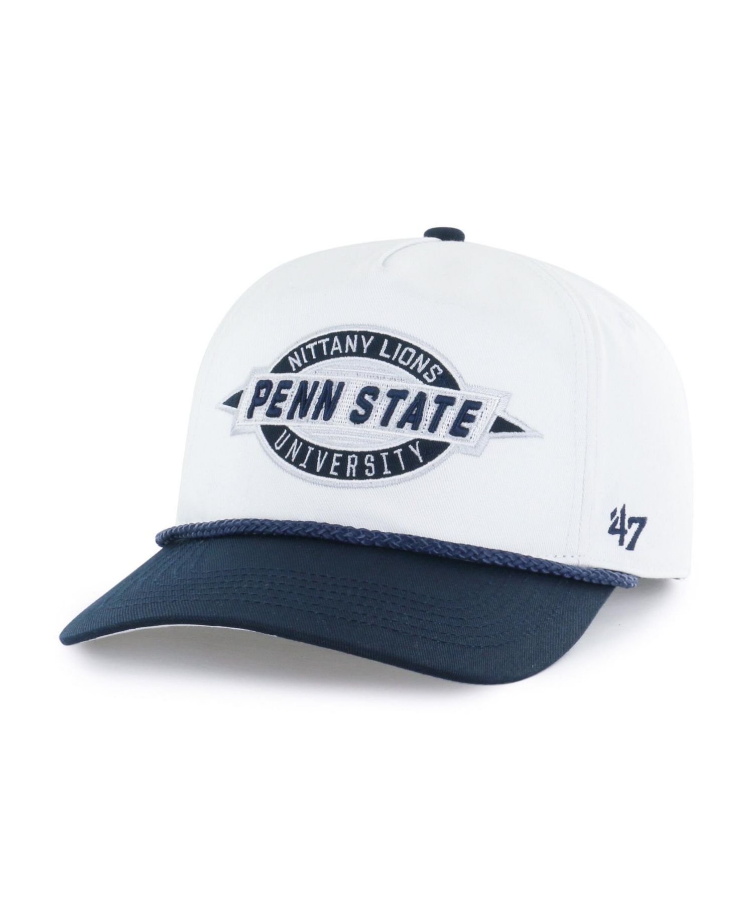Big Boys and Girls '47 White Penn State Nittany Lions Frame Out Hitch Rope Adjustable Hat