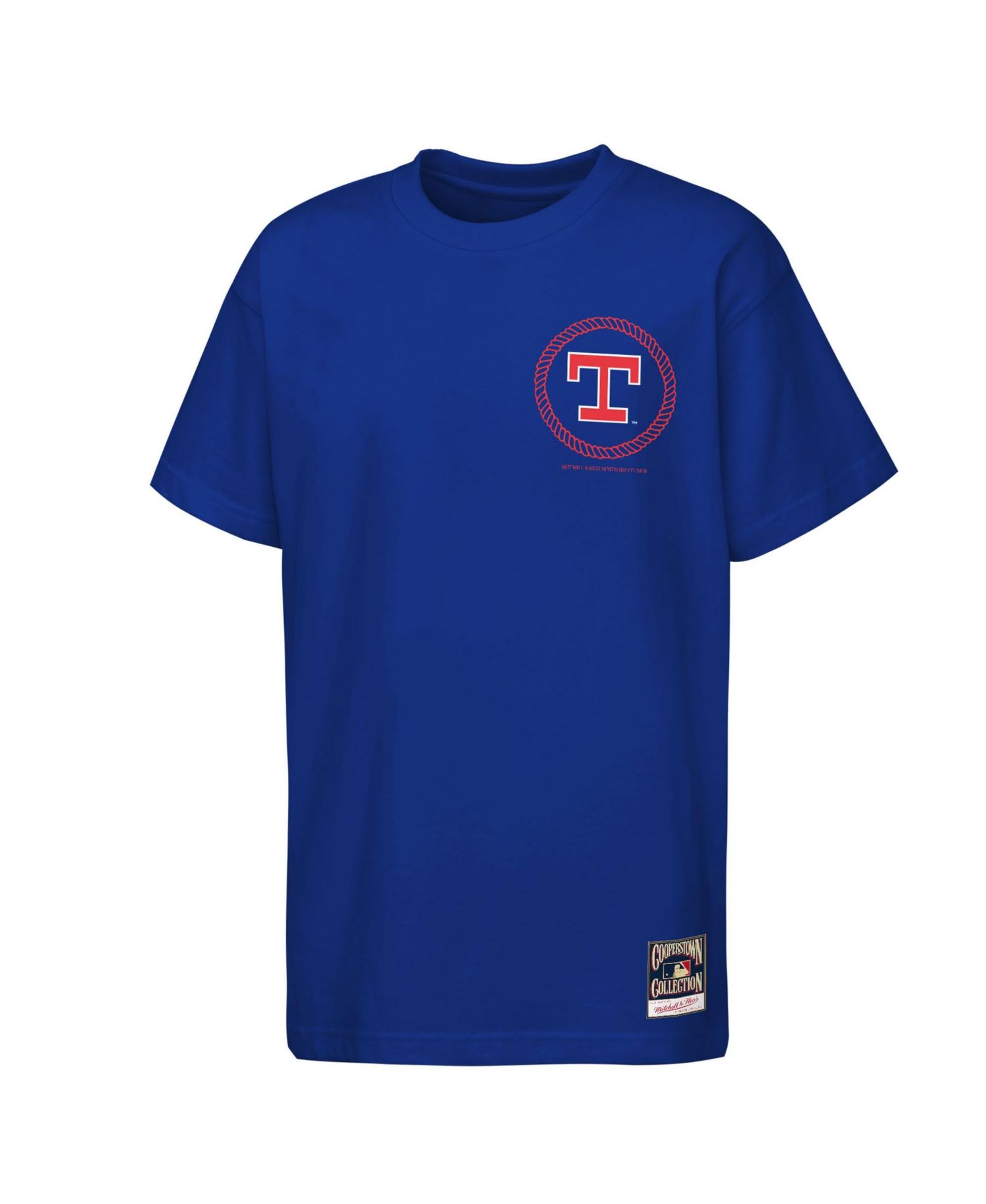Big Boys and Girls Royal Texas Rangers Cooperstown Rodeo Rope T-Shirt