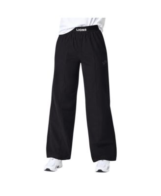 Women's Black Detroit Lions Athleisure Wide-Leg Trousers
