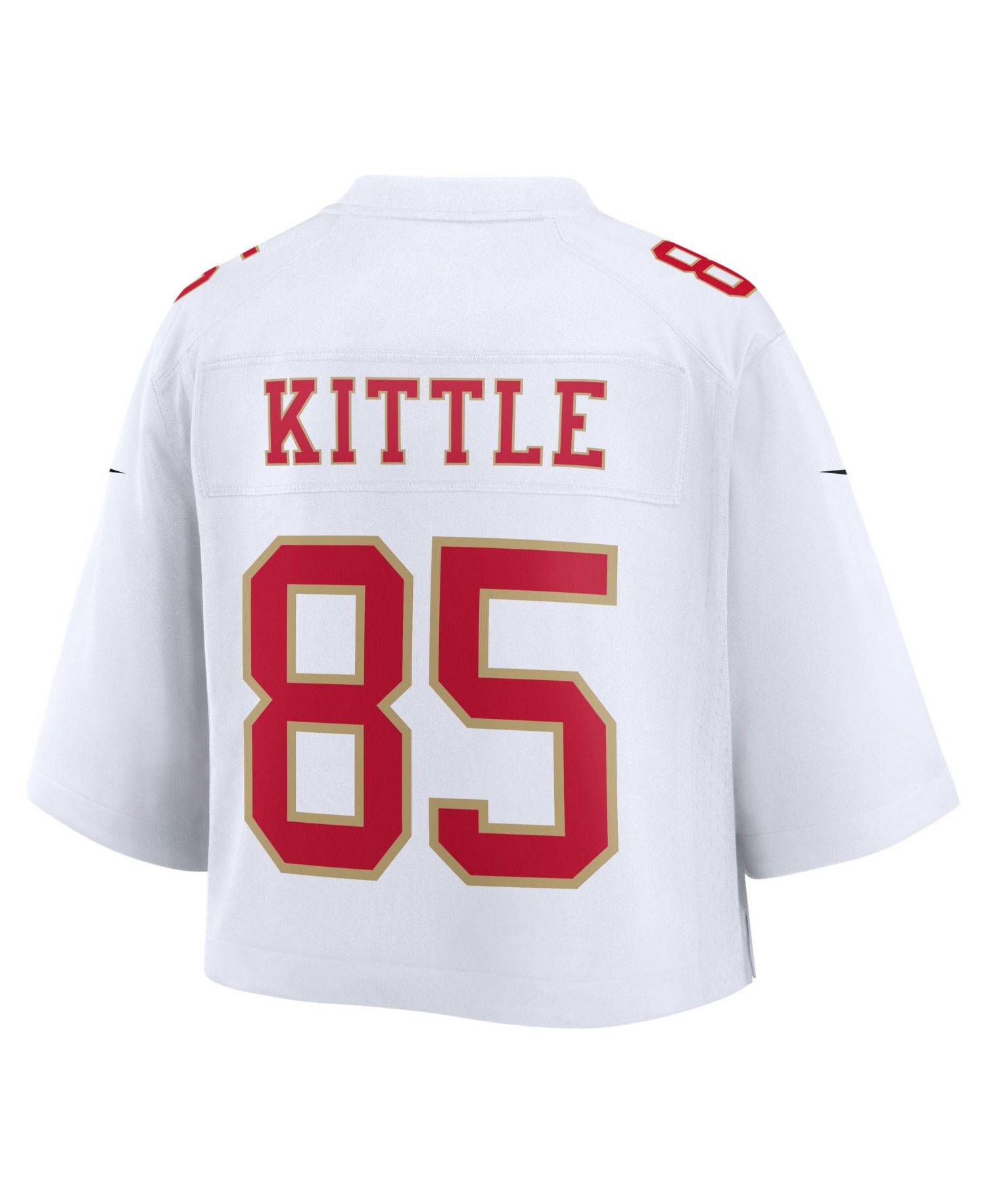 Women's George Kittle White San Francisco 49ers Cropped Fashion Game Jersey