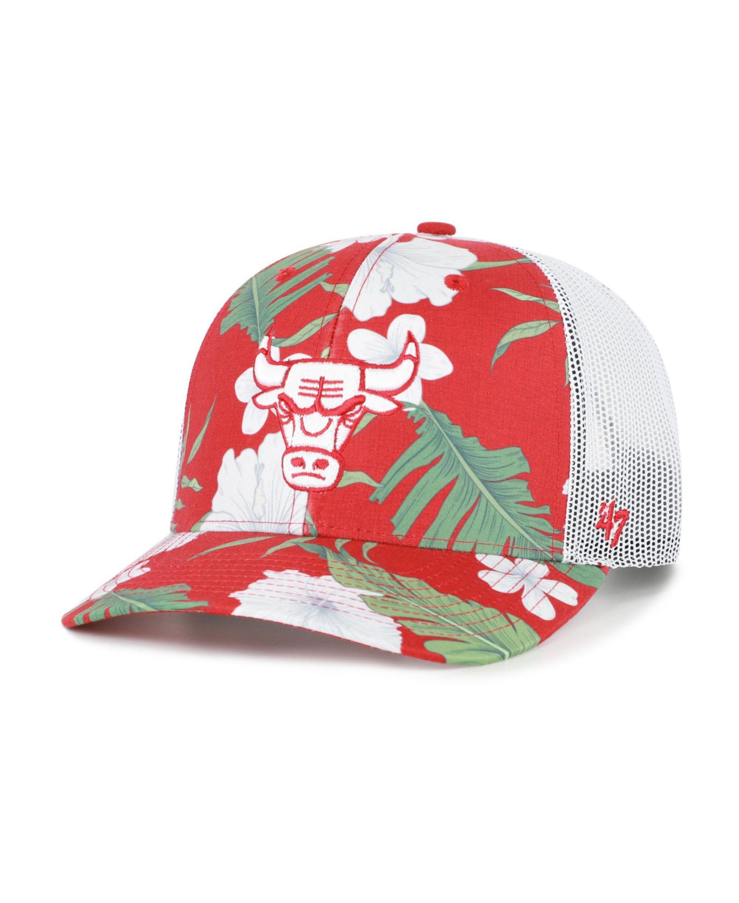 Men's '47 Red Chicago Bulls Beach Side Trucker Adjustable Hat