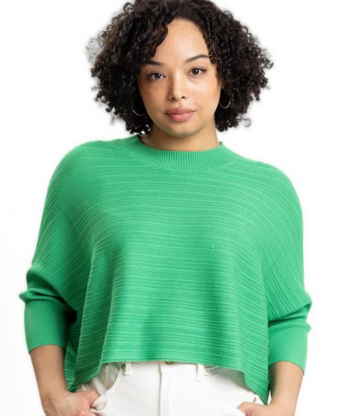 Женский свитер Caldwell Collection Brooklyn Lightweight Textured Cropped, цвет: Изумрудный зелёный
