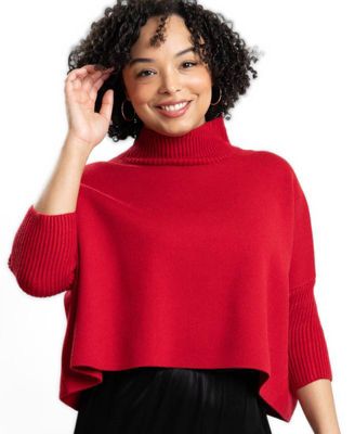 Women's Jordan Turtleneck Cropped 3/4-Length Sleeves Sweater