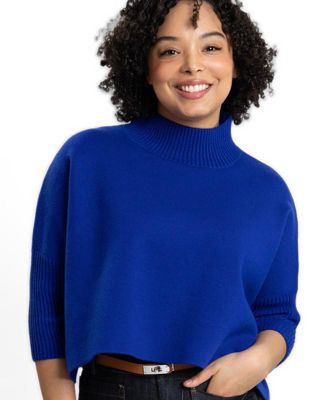 Women's Jordan Turtleneck Cropped 3/4-Length Sleeves Sweater