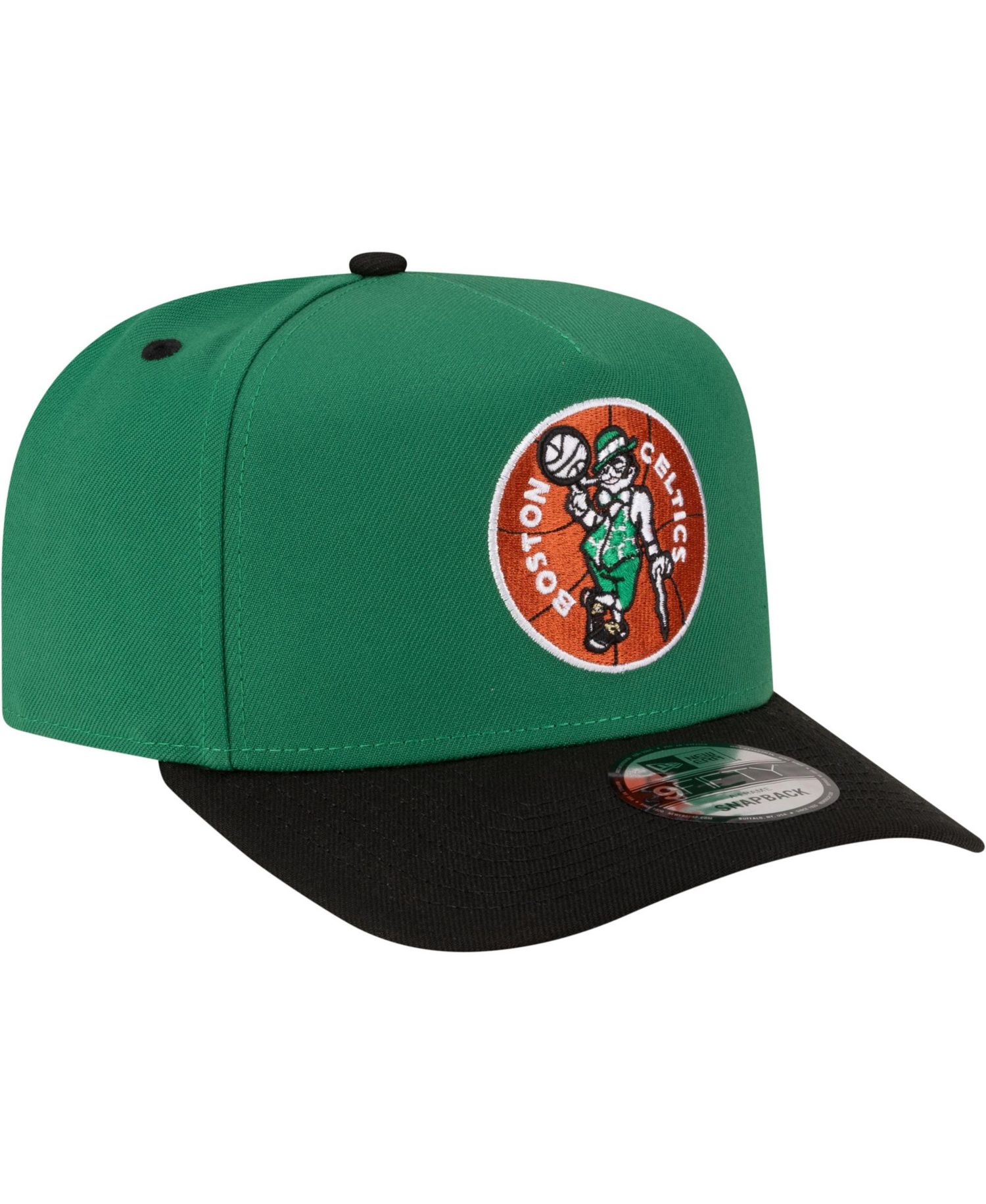Men's Kelly Green/Black Boston Celtics 80s Throwback A-Frame 9FIFTY Snapback Hat