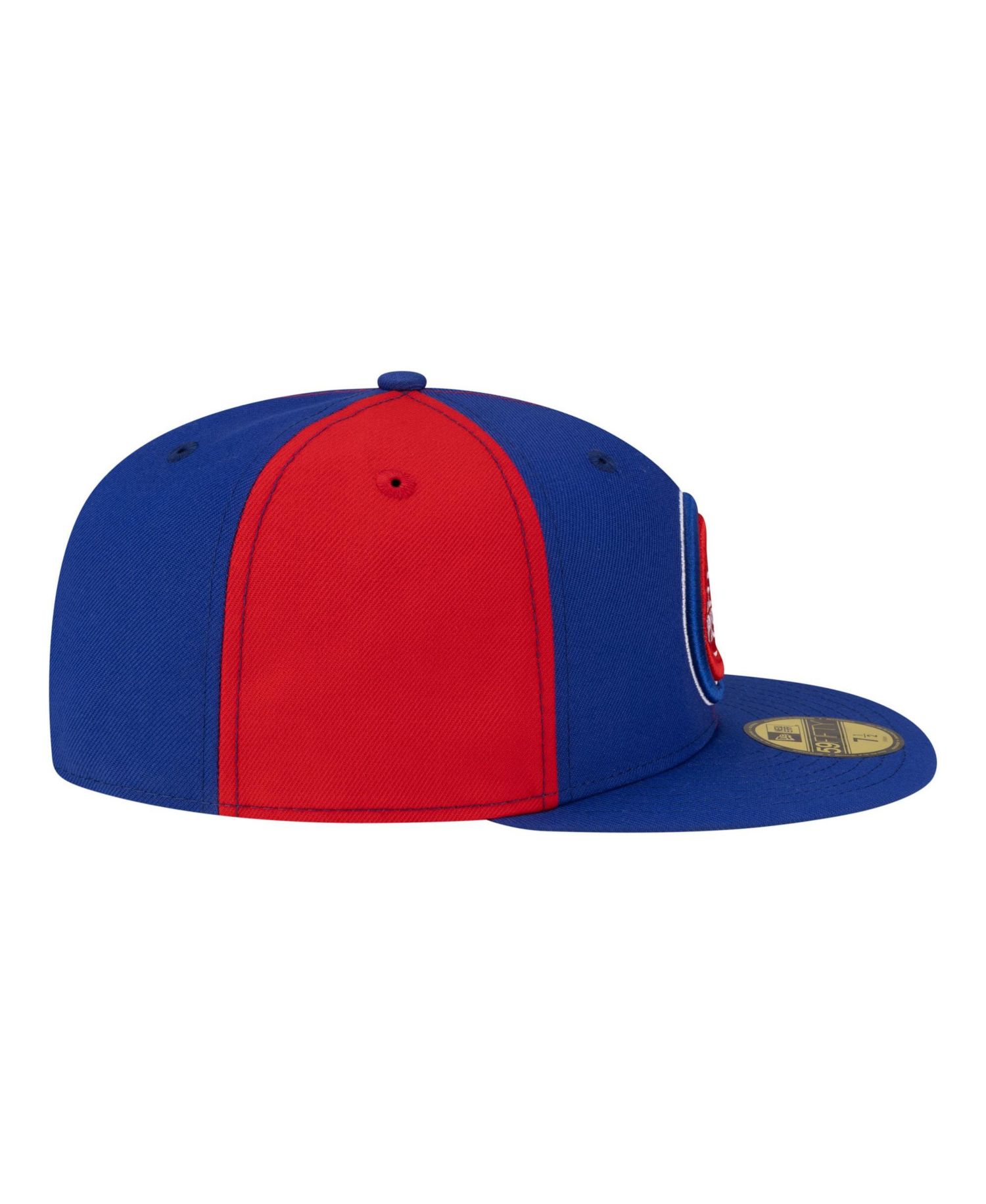Men's Red/Blue Detroit Pistons 80s Throwback Pinwheel 59FIFTY Fitted Hat