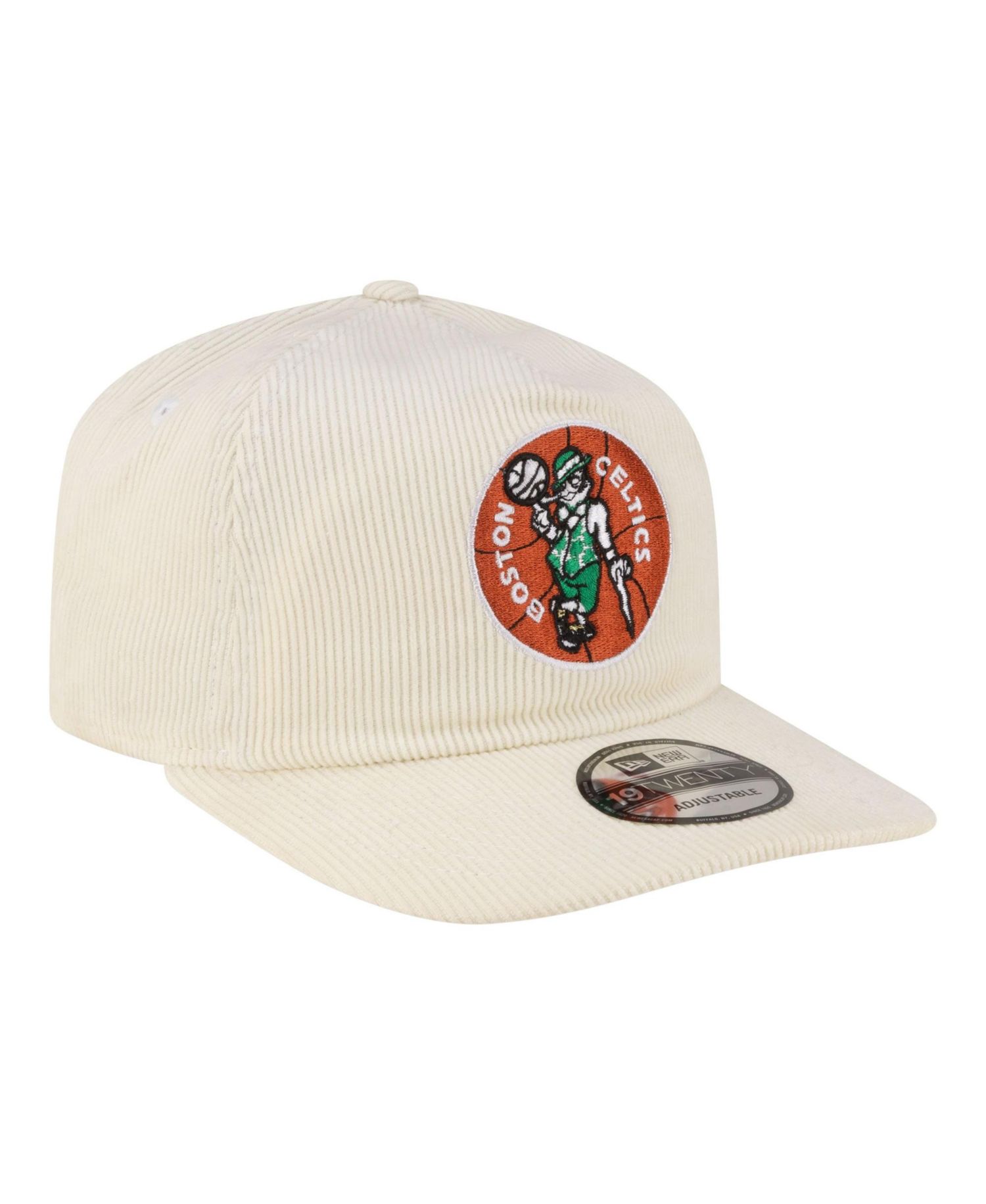 Men's White Boston Celtics 19TWENTY 80s Chrome Corduroy Adjustable Hat