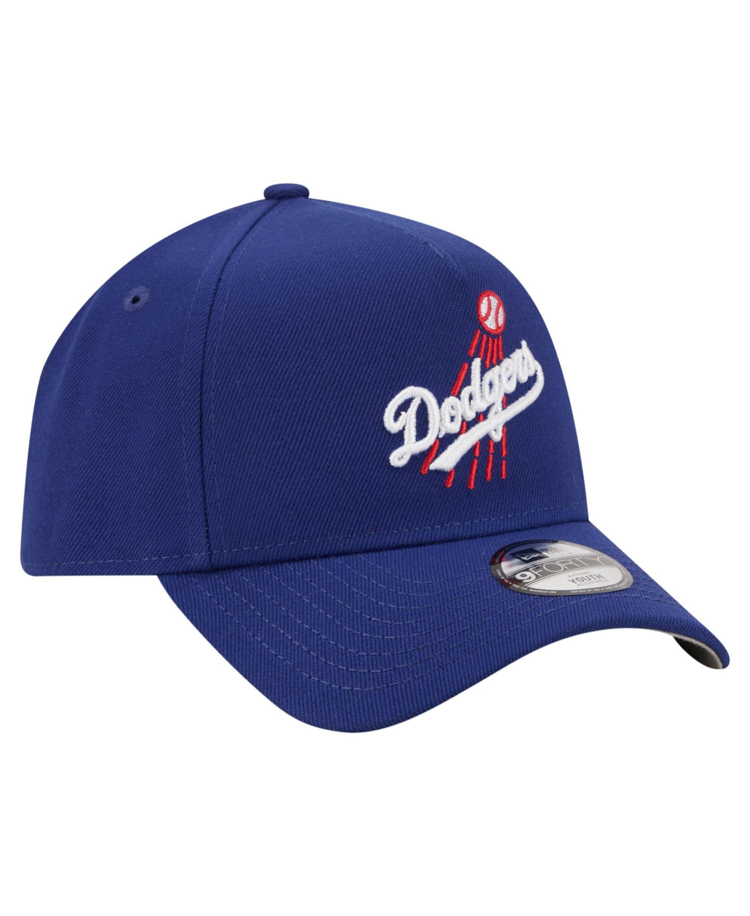 Big Boys and Girls Royal Los Angeles Dodgers Cooperstown Logo 9FORTY A-Frame Adjustable Hat
