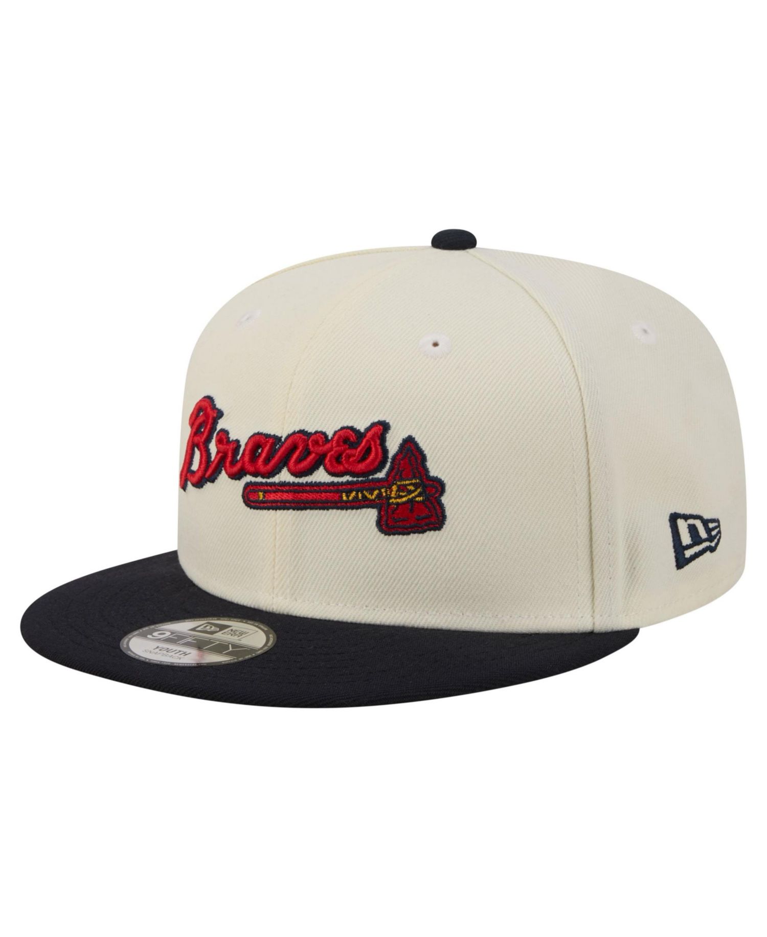 Big Boys and Girls White Atlanta Braves Two-Tone 9FIFTY Snapback Hat