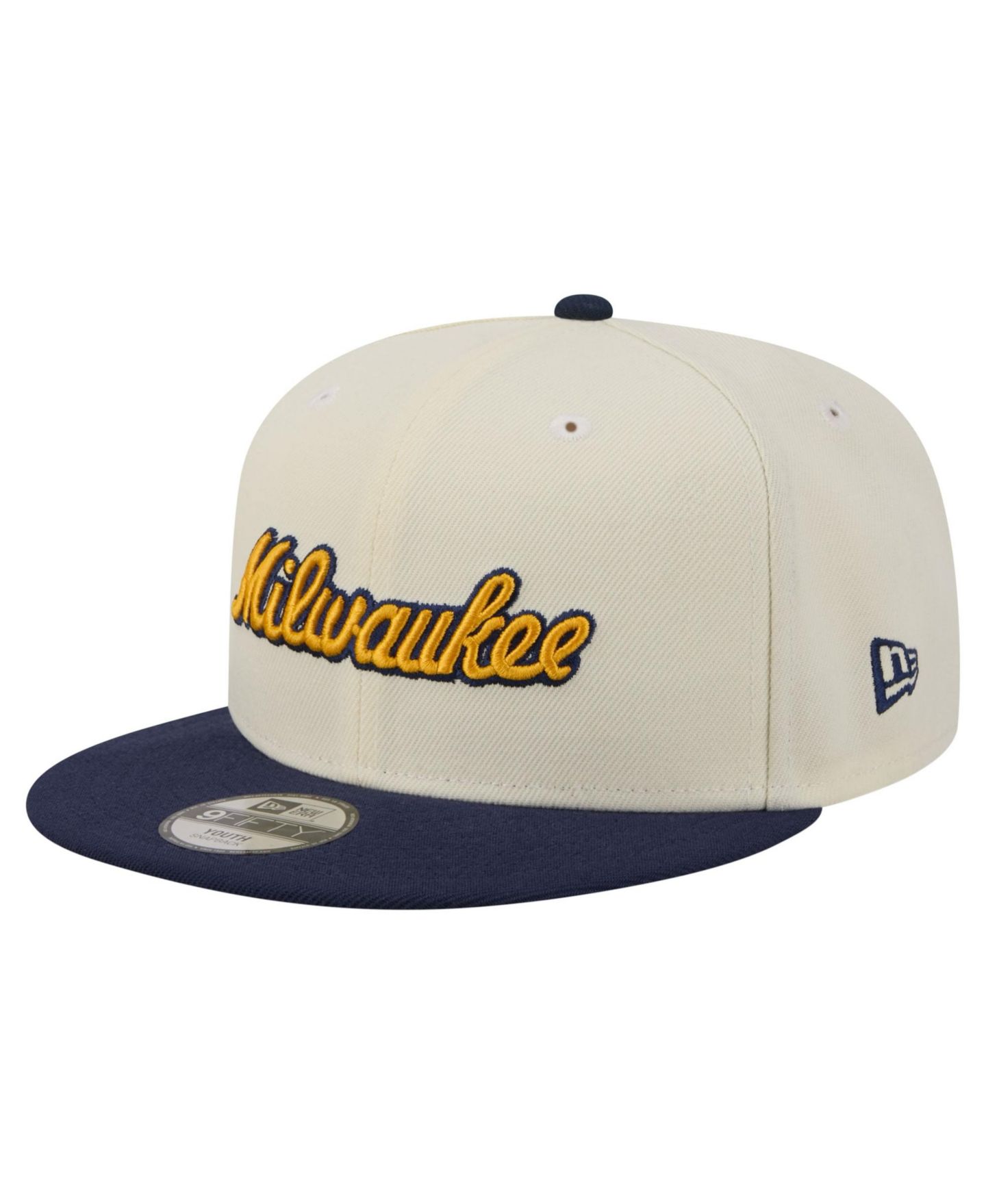 Детская кепка New Era White Milwaukee Brewers Two-Tone 9FIFTY Snapback Hat — фото 3
