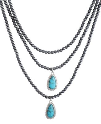 Turquoise Beaded Pendant Necklace
