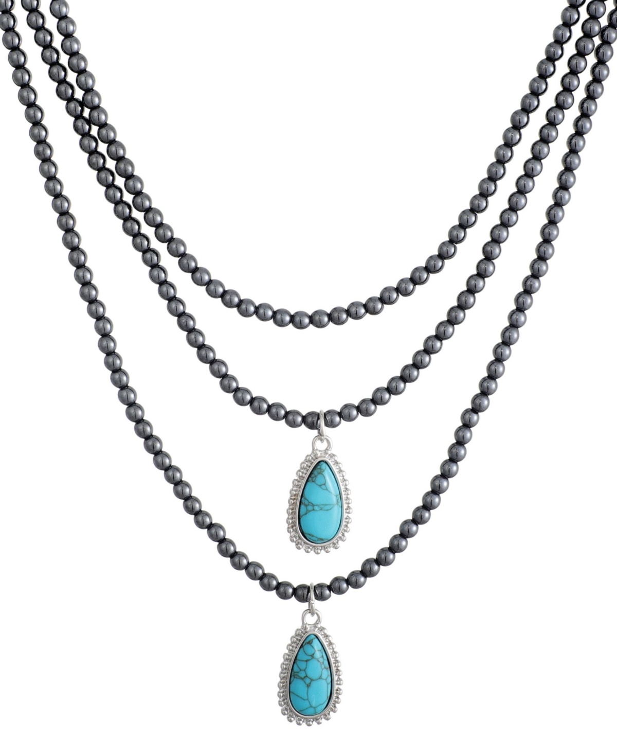 Adornia Women's Turquoise Beaded Pendant Necklace - Blue