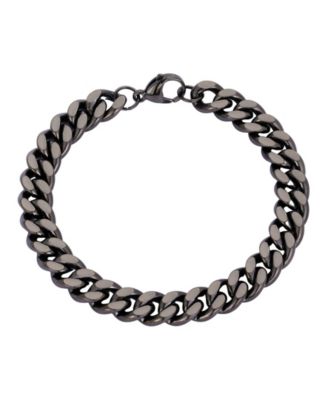 Men's Silver-Tone Stainless Steel Curb Bracelet