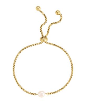 Adjustable Freshwater Pearl Bolo Chain Bracelet