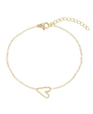 Gold-Tone Open Heart Adjustable Cuff Bracelet