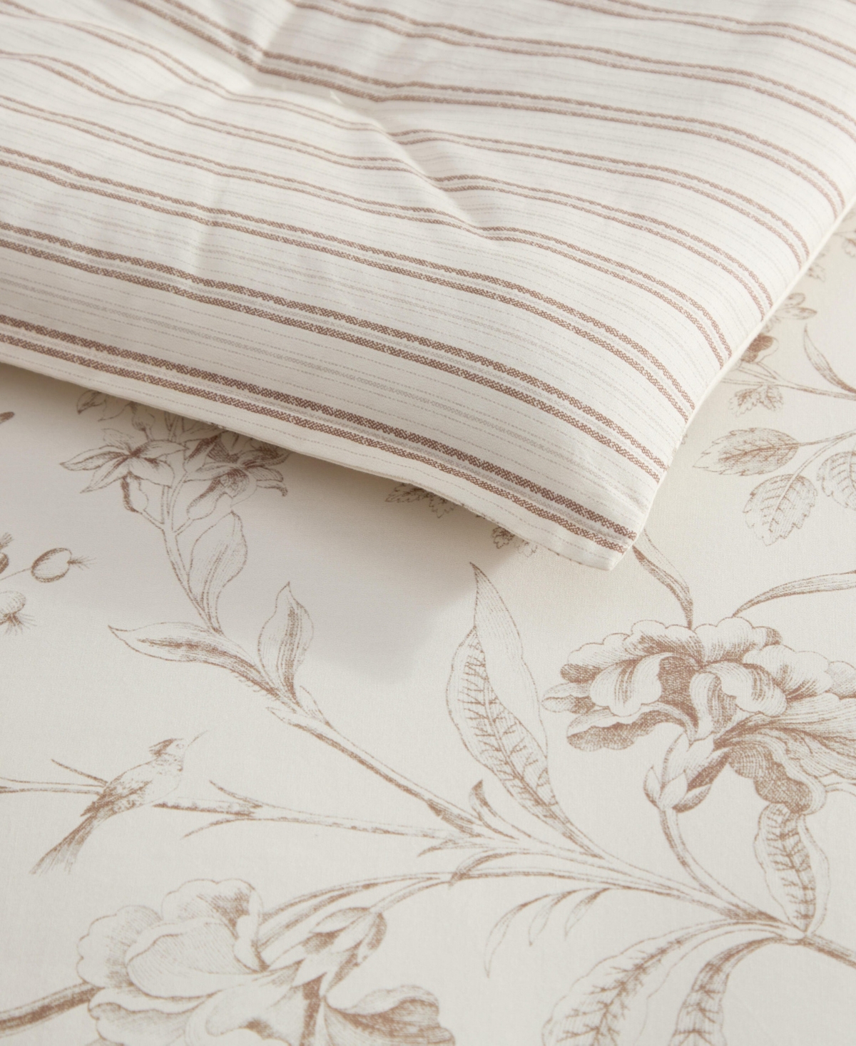 Laura Ashley Branch Toile Cotton 7-Piece Comforter Set, Full/Queen