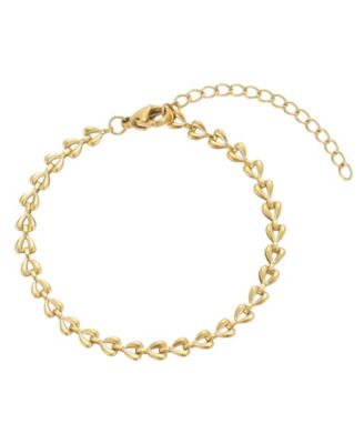 Women's Gold-Plated Adjustable Heart Chain Bracelet