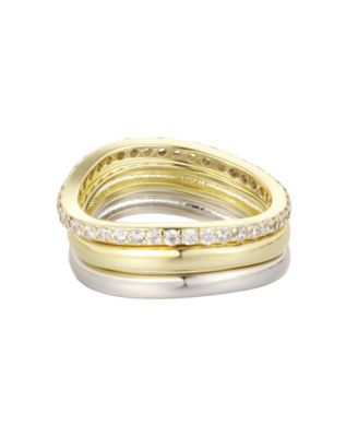 Cubic Zirconia Two-Tone Stackable Rings