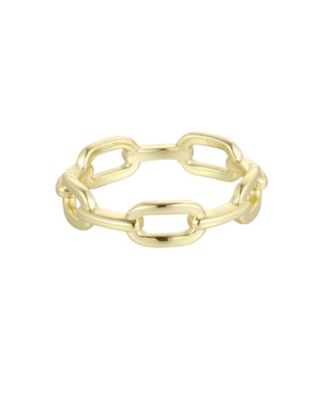 Cubic Zirconia Gold-Plated Link Ring