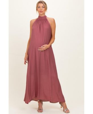 Maternity Halter Maxi Dress