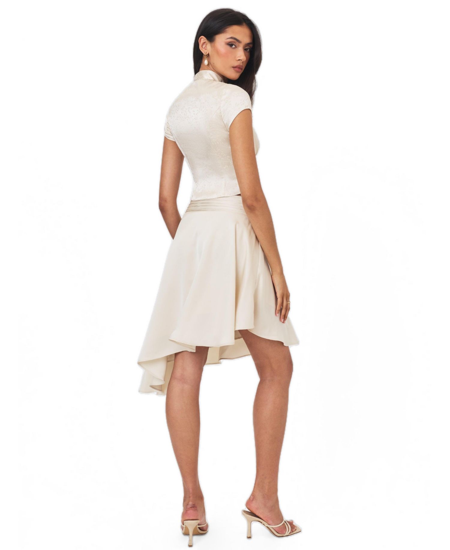 Women's Galina Midi Asymmetrical Satin Skirt