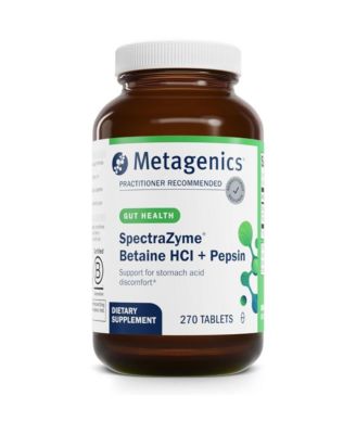 SpectraZyme Betaine HCl with Pepsin Digestive Support for Protein Breakdown and Nutrient Absorption Betaine 270 Capsules