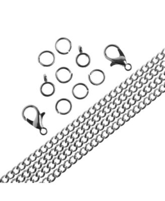 36" 3mm Curb Chain Necklace Set with Findings  for Jewelry Making