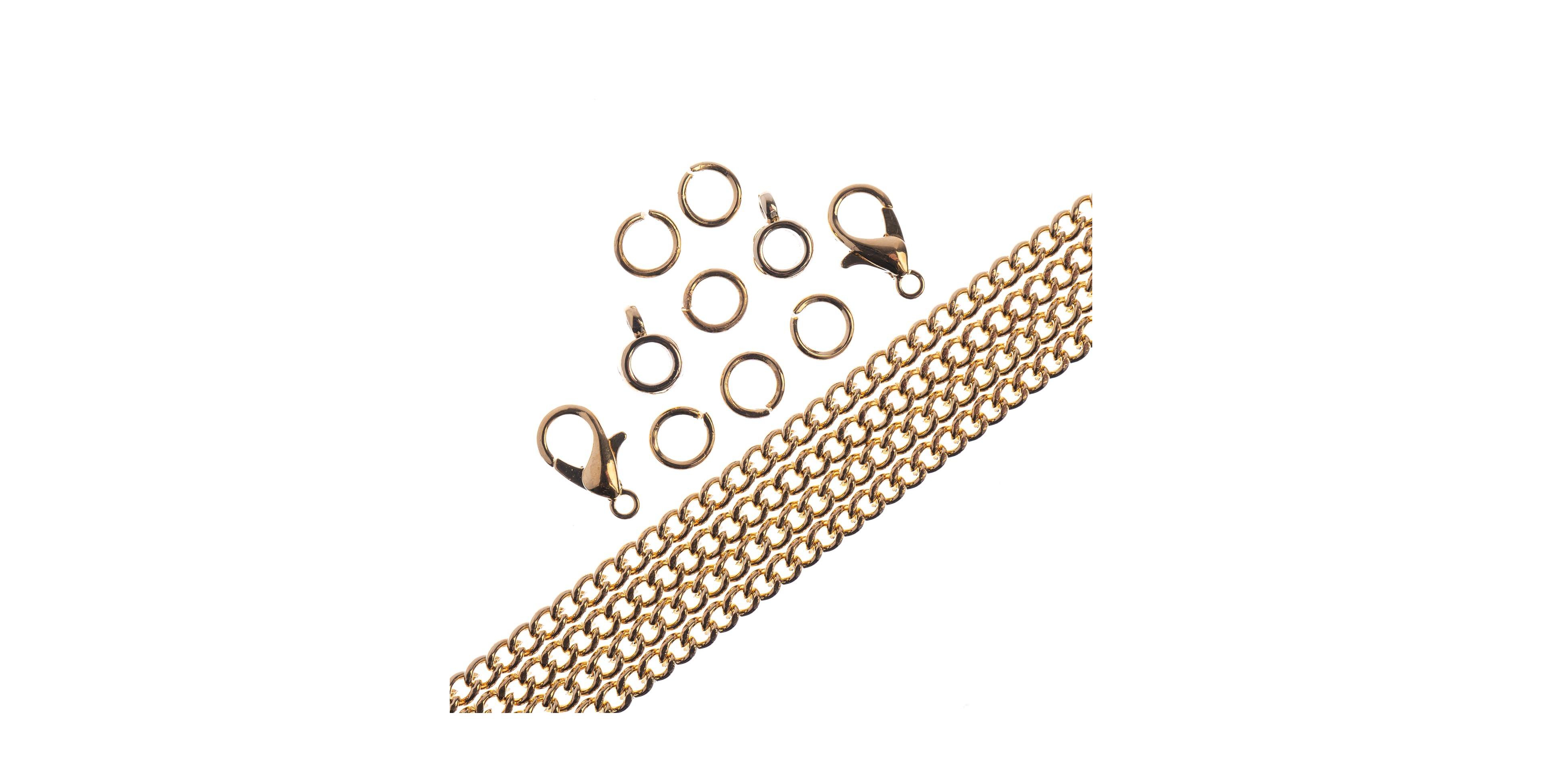 John Bead 36" 3mm Curb Chain Necklace Set with Findings for Jewelry Making