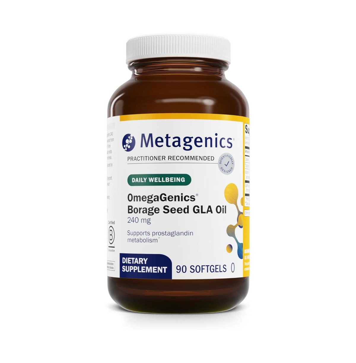 Metagenics OmegaGenics Borage Seed Gla Oil 240 mg - Gamma-Linolenic Acid (Gla) Supplement - Supports Cellular, Skin and Heart Health - 90 Softgels