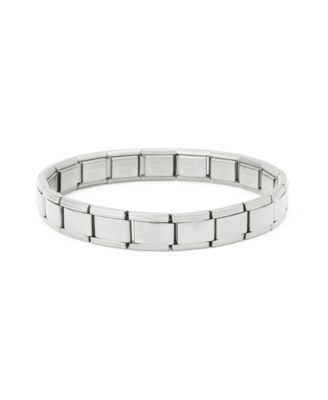 Cubic Zirconia Silver-Tone Stretch Bracelet