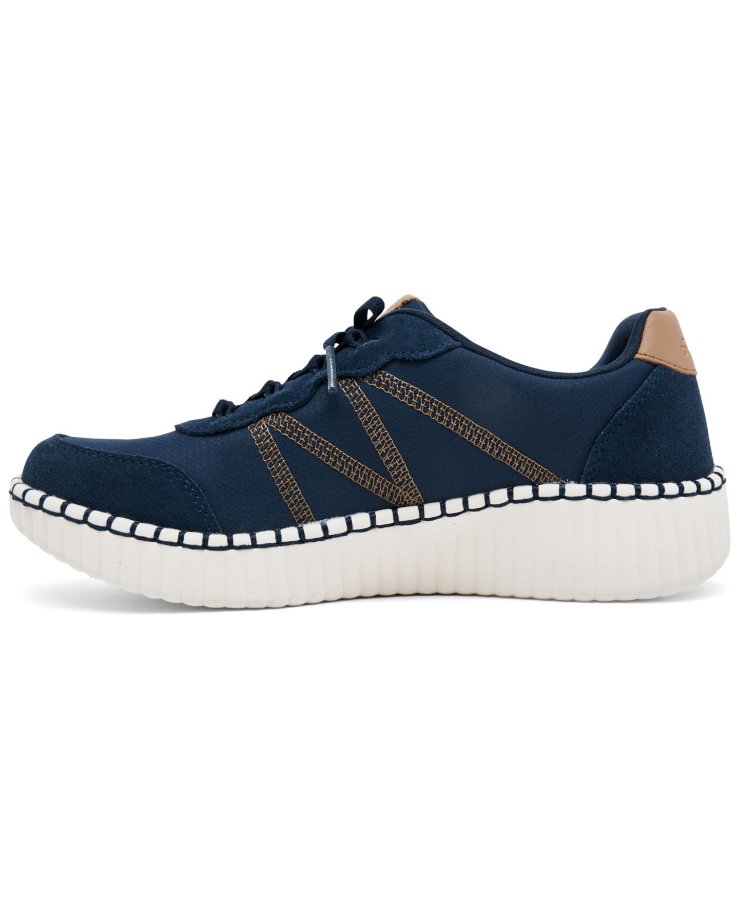 Женские кроссовки Skechers Wilshire Blvd - City Luxe No Tie Fit Memory Foam Fashion, цвет: Тёмно-синий — фото 3