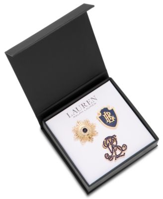 Women's Crystal Gold-Tone Royal Pave Trio Brooch