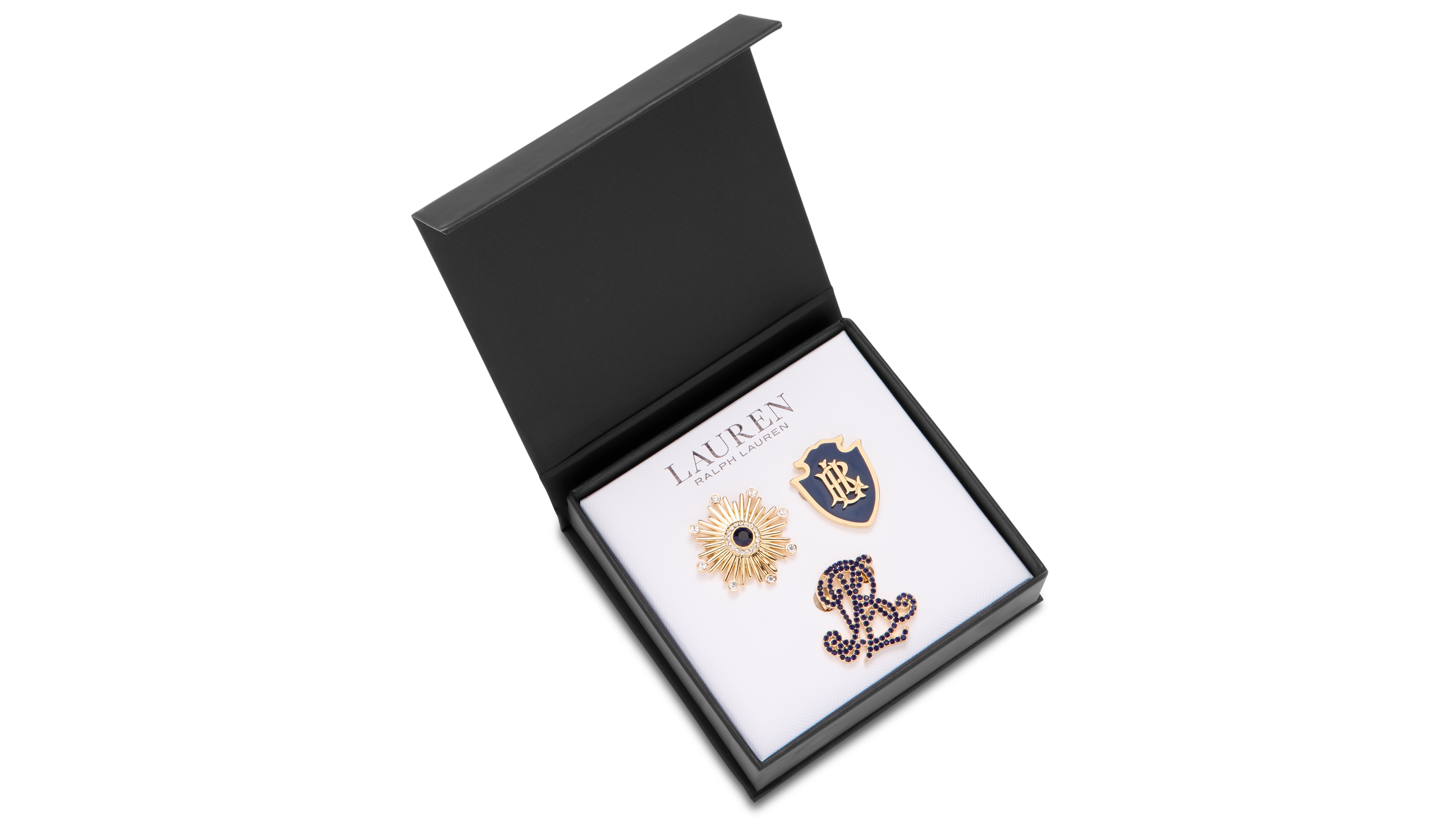 Lauren Ralph Lauren Women's Crystal Gold-Tone Royal Pave Trio Brooch